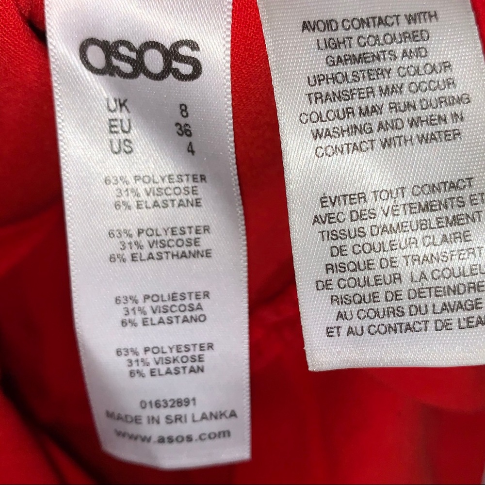 ASOS red short sleeve pleated hem shift dress - Picture 3 of 5